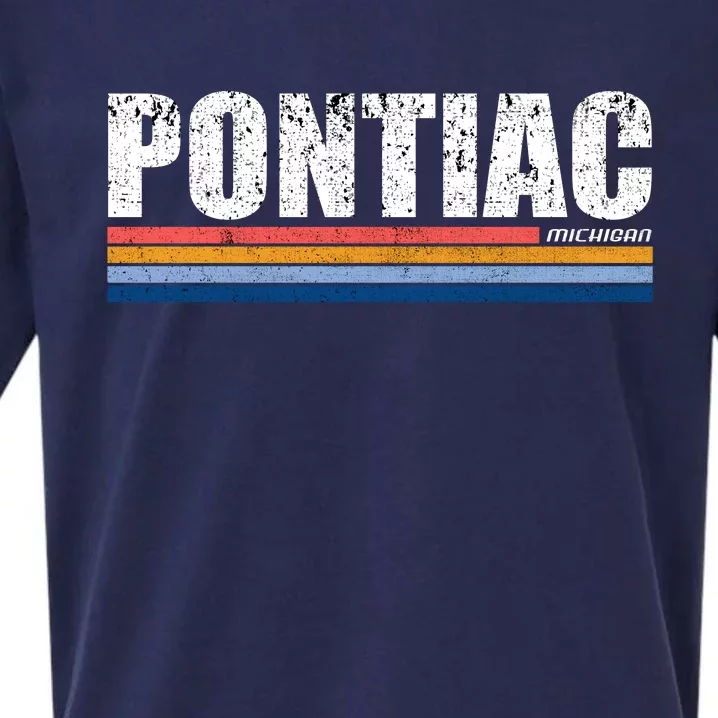 Pontiac Michigan Retro Sueded Cloud Jersey T-Shirt