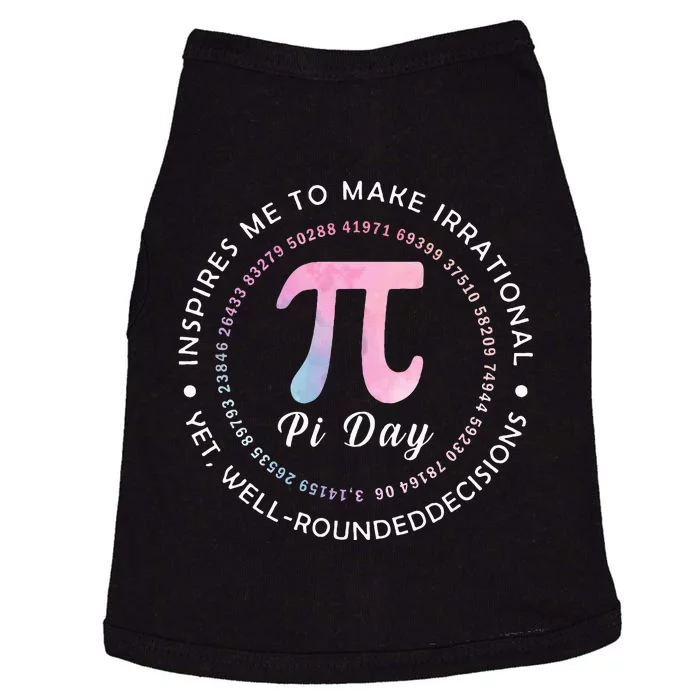 Pi Math Science Teacher 3.14 Funny Pi Day Lovers Doggie Tank