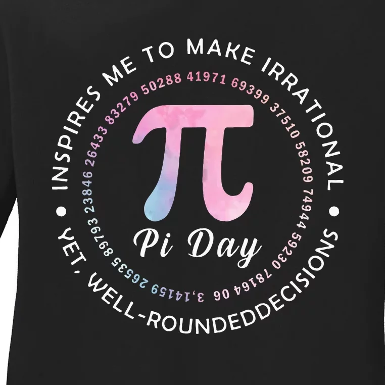 Pi Math Science Teacher 3.14 Funny Pi Day Lovers Ladies Long Sleeve Shirt