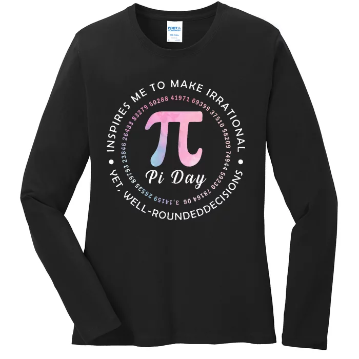 Pi Math Science Teacher 3.14 Funny Pi Day Lovers Ladies Long Sleeve Shirt