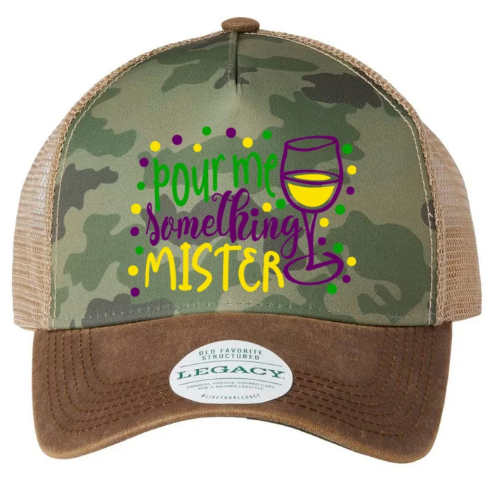 Pour Me Something Mister Mardi Gras Party Legacy Tie Dye Trucker Hat