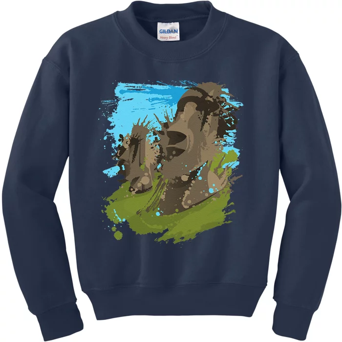 Polynesian, Moai Statue Easter Island By Zany Brainy Kids Sweatshirt