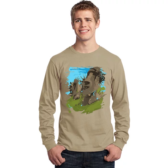 Polynesian, Moai Statue Easter Island By Zany Brainy Tall Long Sleeve T-Shirt