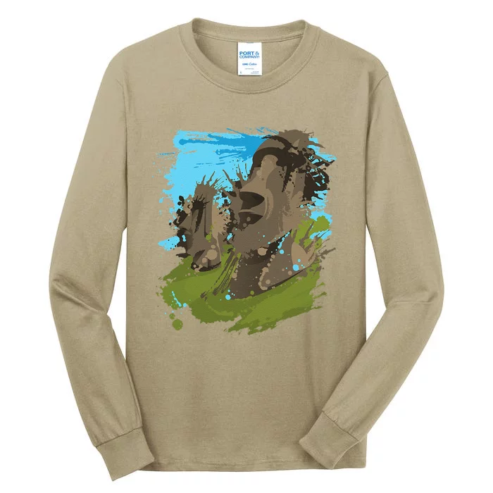 Polynesian, Moai Statue Easter Island By Zany Brainy Tall Long Sleeve T-Shirt