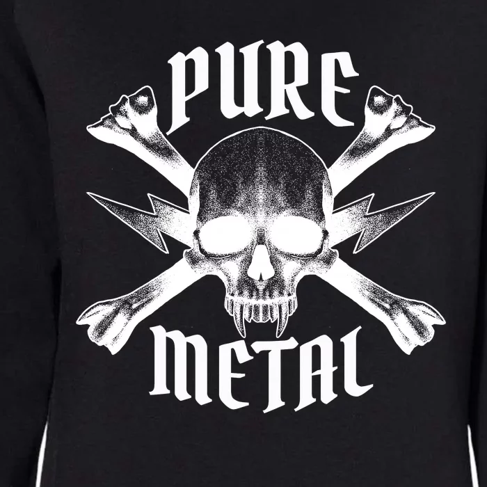 Pure Metal Skull Bone Womens California Wash Sweatshirt