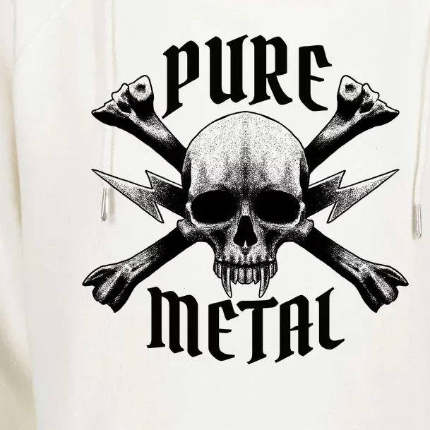 Pure Metal Skull Bone Womens Funnel Neck Pullover Hood