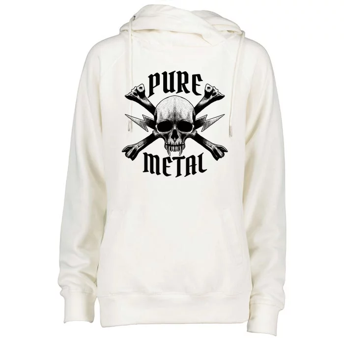 Pure Metal Skull Bone Womens Funnel Neck Pullover Hood