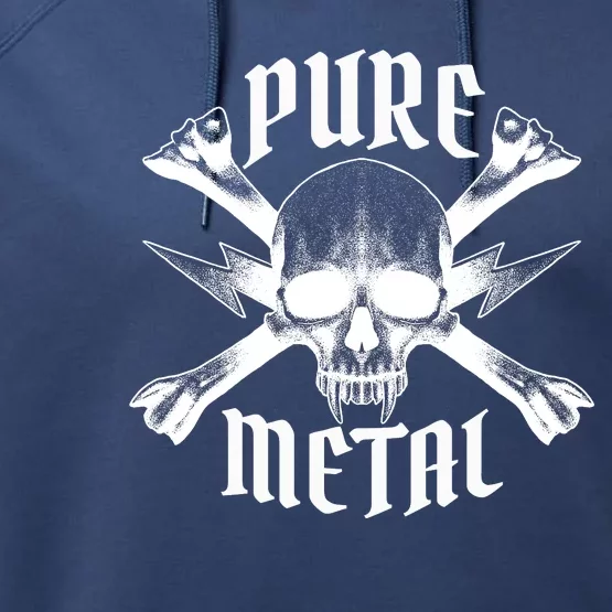 Pure Metal Skull Bone Performance Fleece Hoodie