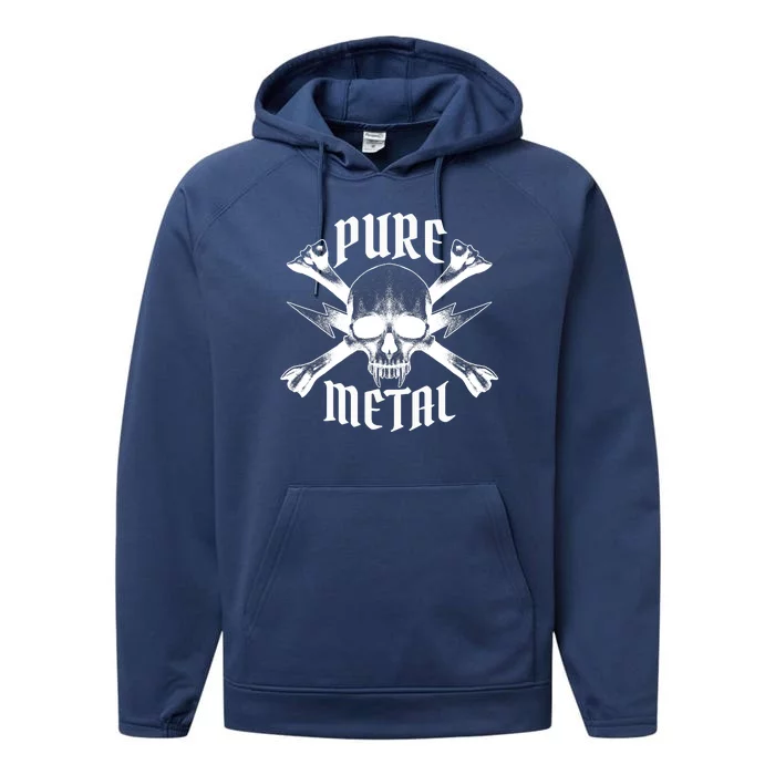 Pure Metal Skull Bone Performance Fleece Hoodie