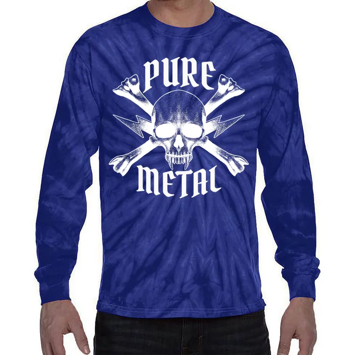 Pure Metal Skull Bone Tie-Dye Long Sleeve Shirt