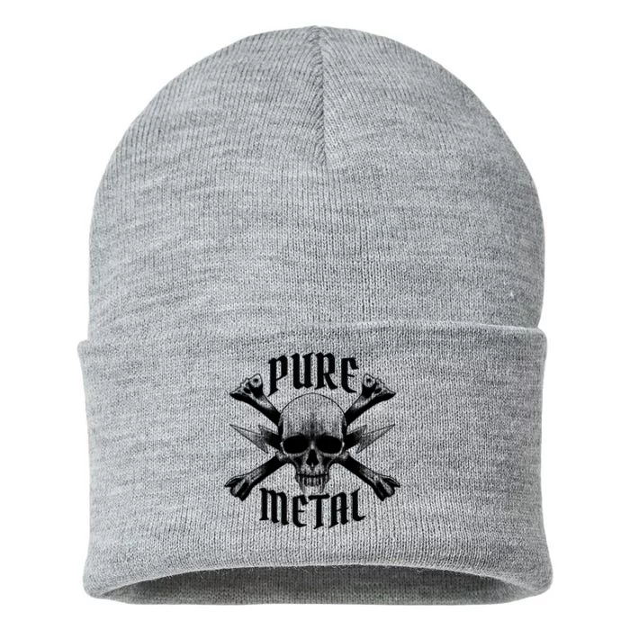 Pure Metal Skull Bone Sustainable Knit Beanie