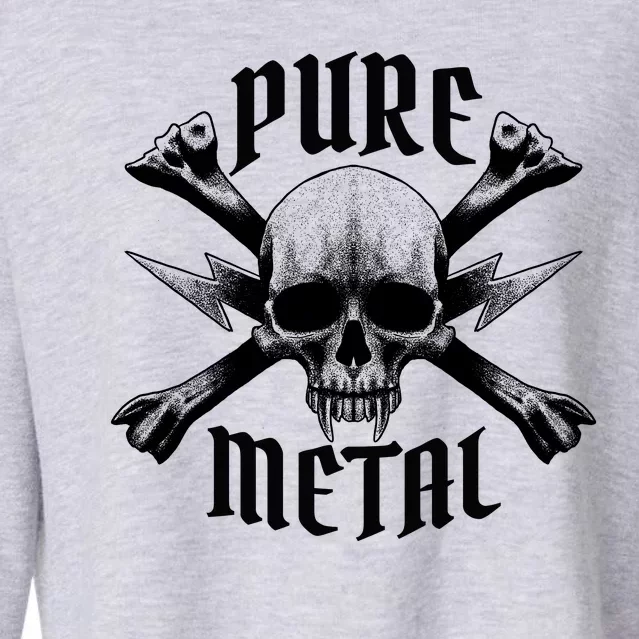 Pure Metal Skull Bone Cropped Pullover Crew