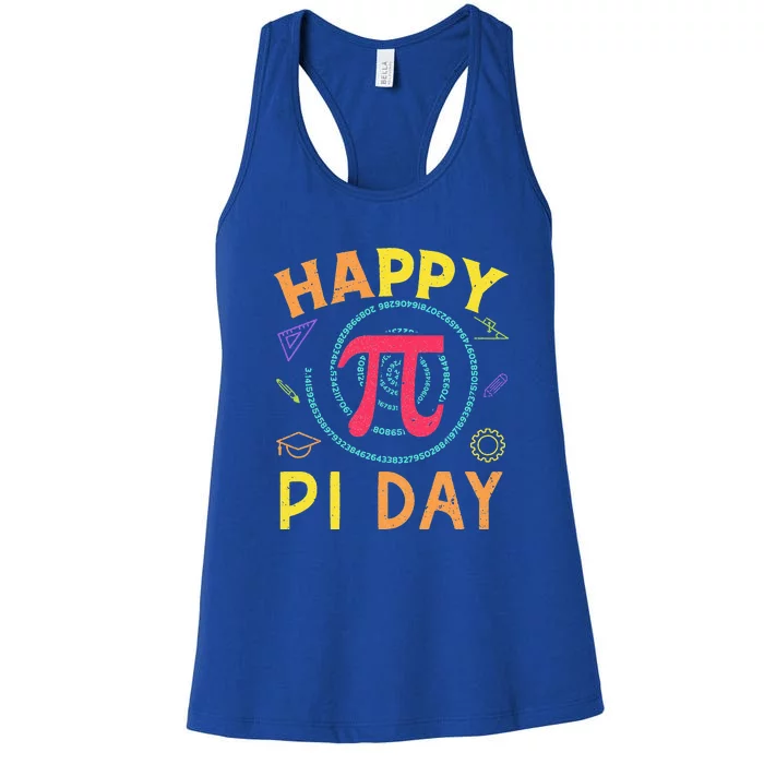 Pi Math Science STEM Gift 3.14 Pi Day Vintage Retro Women's Racerback Tank