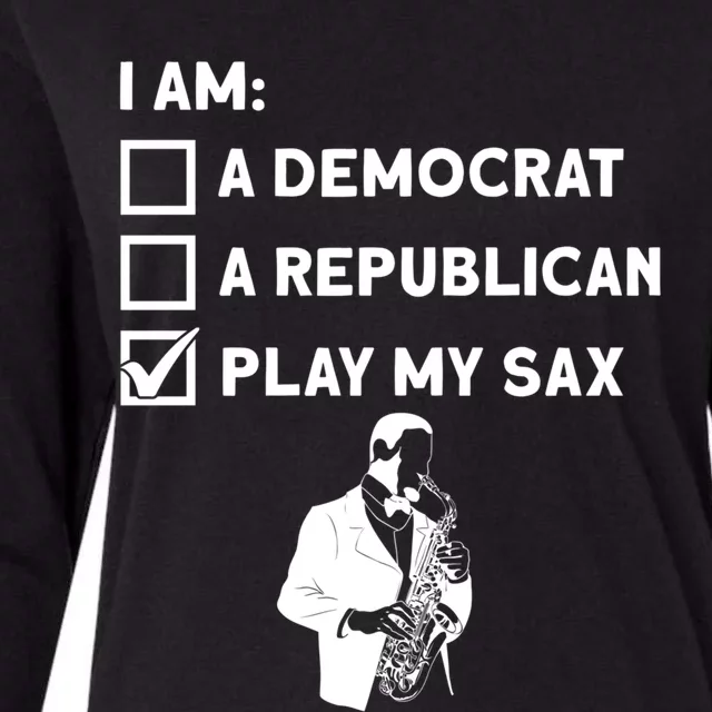 Play My Sax Funny Gift Saxophone Jazz Musician Sax Saxophonist Gift Womens Cotton Relaxed Long Sleeve T-Shirt