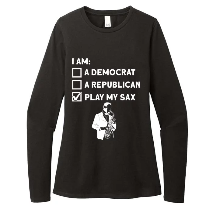 Play My Sax Funny Gift Saxophone Jazz Musician Sax Saxophonist Gift Womens CVC Long Sleeve Shirt