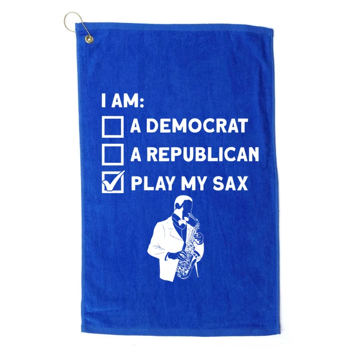 Play My Sax Funny Gift Saxophone Jazz Musician Sax Saxophonist Gift Platinum Collection Golf Towel