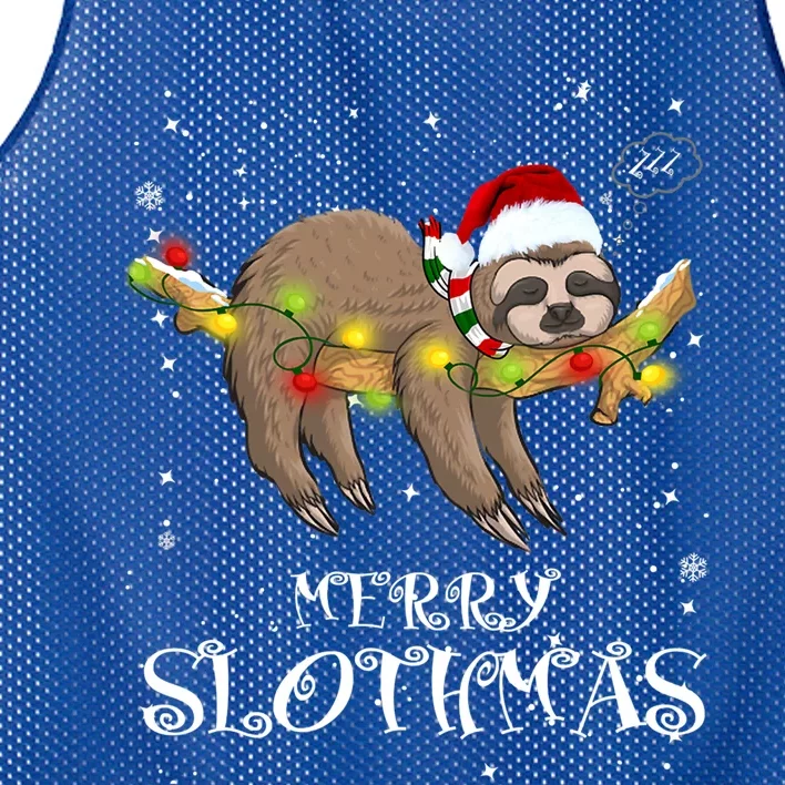 Pretty Merry Slothmas Christmas Pajama For Sloth Gift Mesh Reversible Basketball Jersey Tank