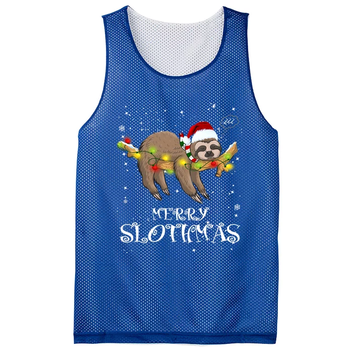 Pretty Merry Slothmas Christmas Pajama For Sloth Gift Mesh Reversible Basketball Jersey Tank