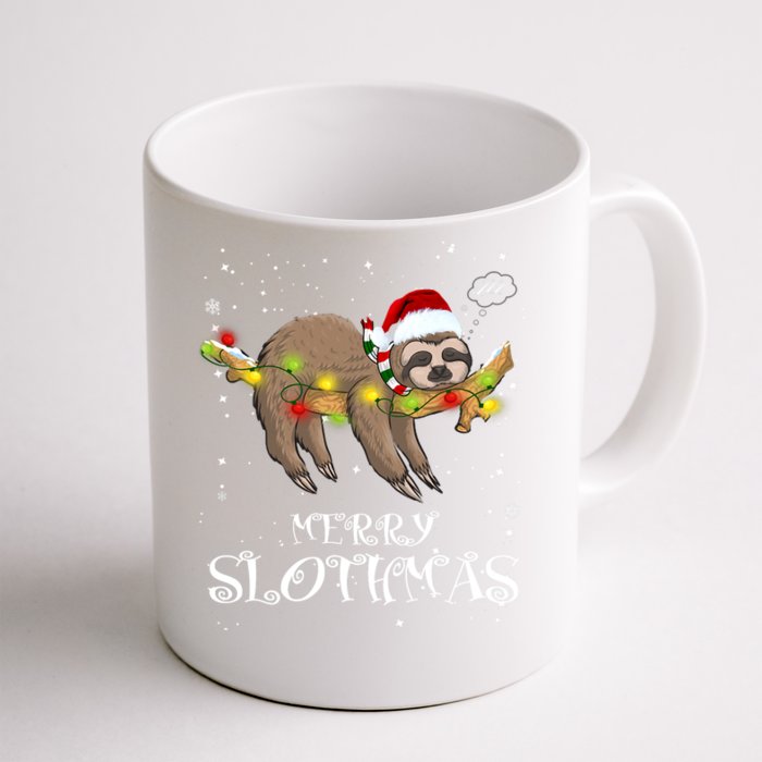 Pretty Merry Slothmas Christmas Pajama For Sloth Gift Front & Back Coffee Mug