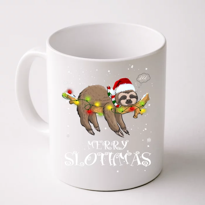 Pretty Merry Slothmas Christmas Pajama For Sloth Gift Front & Back Coffee Mug