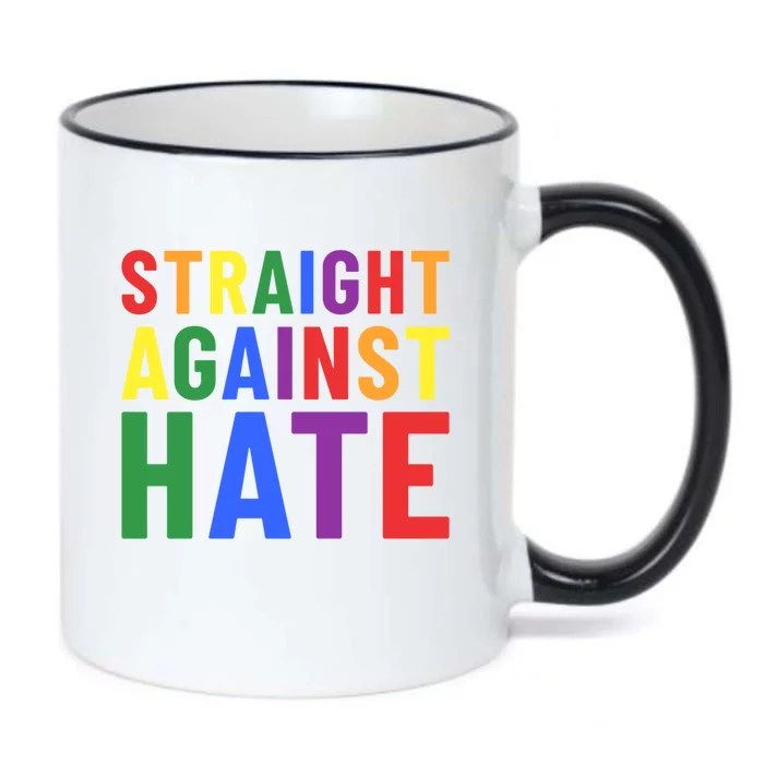 Pride Month Straight Against Hate Ally Gift Black Color Changing Mug