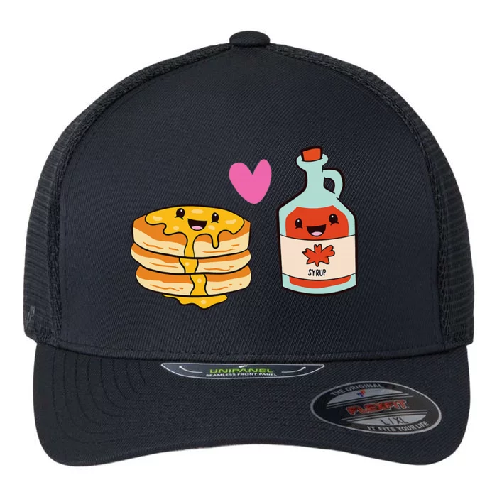 Pancakes Maple Syrup Food Pair Love Pancake With Maple Syrup Flexfit Unipanel Trucker Cap