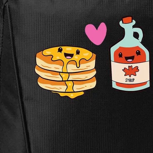 Pancakes Maple Syrup Food Pair Love Pancake With Maple Syrup City Backpack