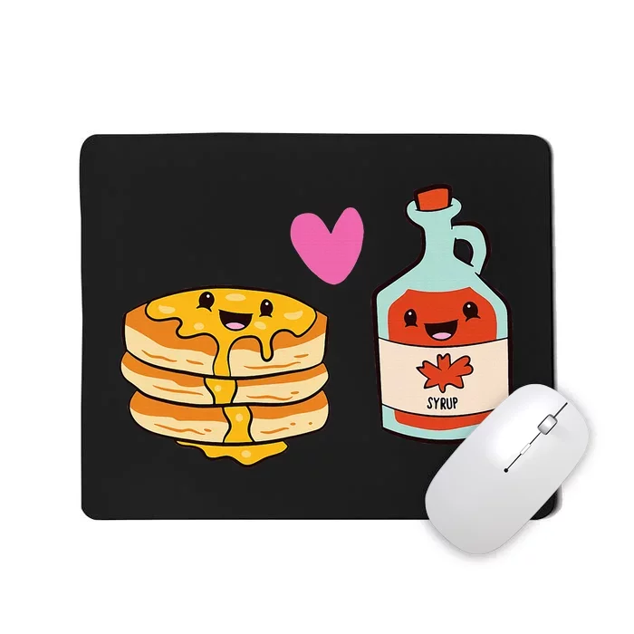 Pancakes Maple Syrup Food Pair Love Pancake With Maple Syrup Mousepad