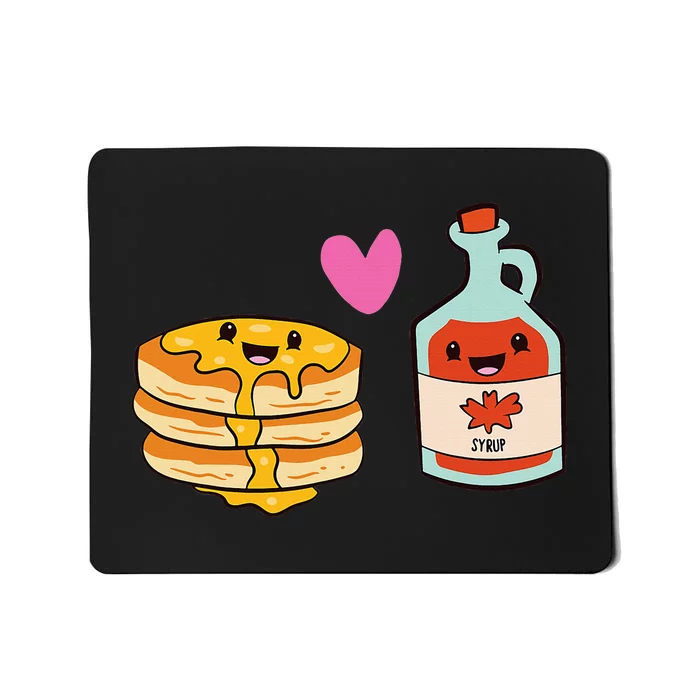 Pancakes Maple Syrup Food Pair Love Pancake With Maple Syrup Mousepad