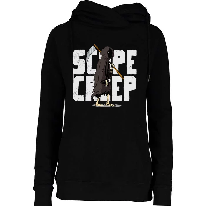 Project Management Scope Creep Halloween Grim Reaper Womens Funnel Neck Pullover Hood