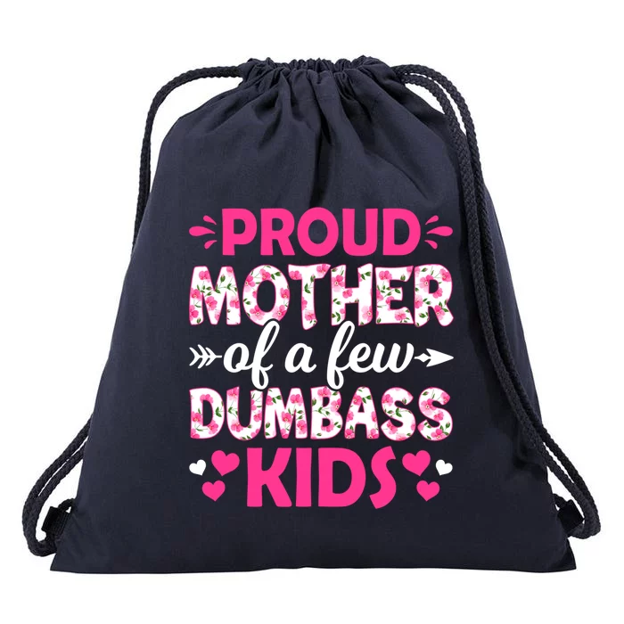 Proud Mother Son Daughter Mothers Day Mommy Mama Mom Gift Drawstring Bag