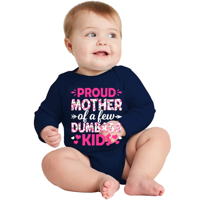 Proud Mother Son Daughter Mothers Day Mommy Mama Mom Gift Baby Long Sleeve Bodysuit