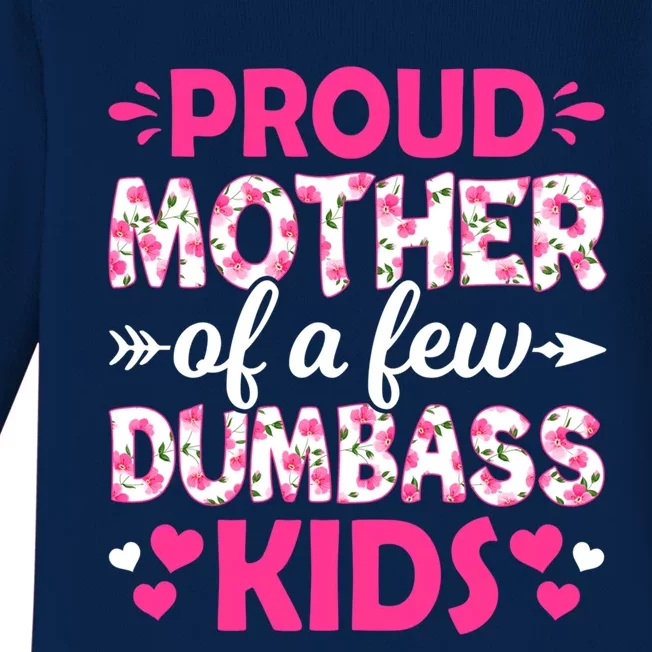 Proud Mother Son Daughter Mothers Day Mommy Mama Mom Gift Baby Long Sleeve Bodysuit