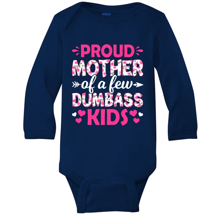 Proud Mother Son Daughter Mothers Day Mommy Mama Mom Gift Baby Long Sleeve Bodysuit