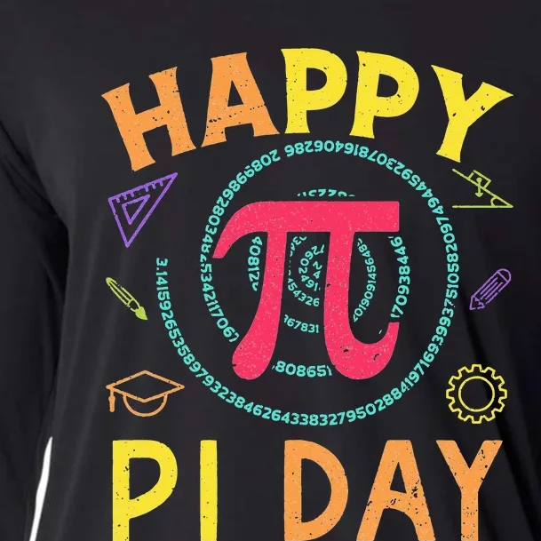 Pi Math Science STEM Gift 3.14 Pi Day Vintage Retro Cooling Performance Long Sleeve Crew