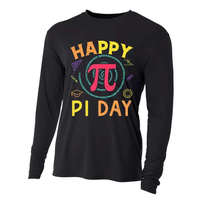 Pi Math Science STEM Gift 3.14 Pi Day Vintage Retro Cooling Performance Long Sleeve Crew