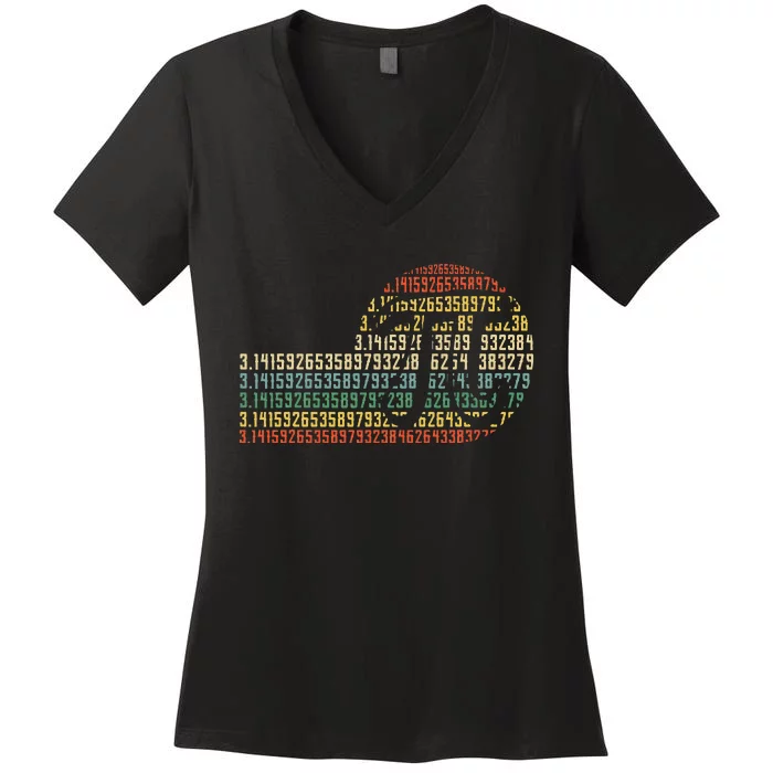 Pi Math Science STEM Gift 3.14 Pi Day Vintage Retro Women's V-Neck T-Shirt