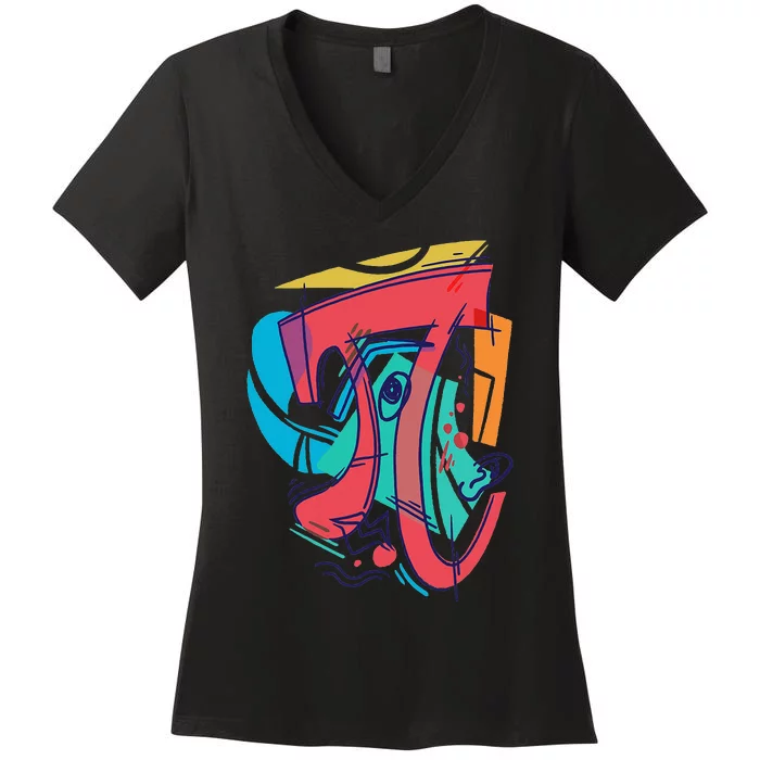 Pi Math Science Teacher 3.14 funny Pi Day art lovers Women's V-Neck T-Shirt