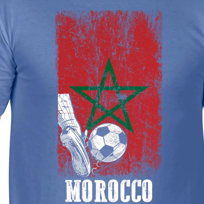 Patriotic Moroccan Soccer Player Morocco Flag Soccer Ball Gift Comfort Colors T-Shirt