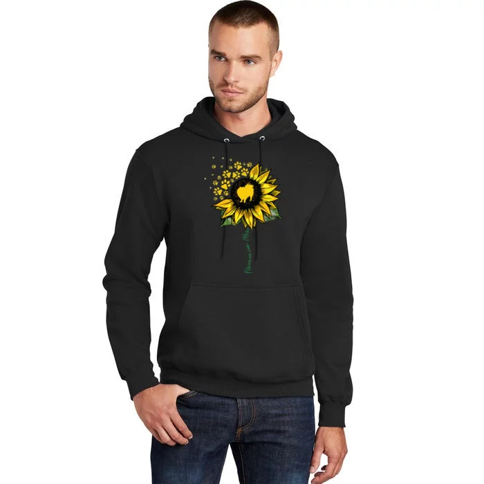 Pomeranian Mom Sunflower Pomeranian Gifts Dog Mom Mama Tall Hoodie