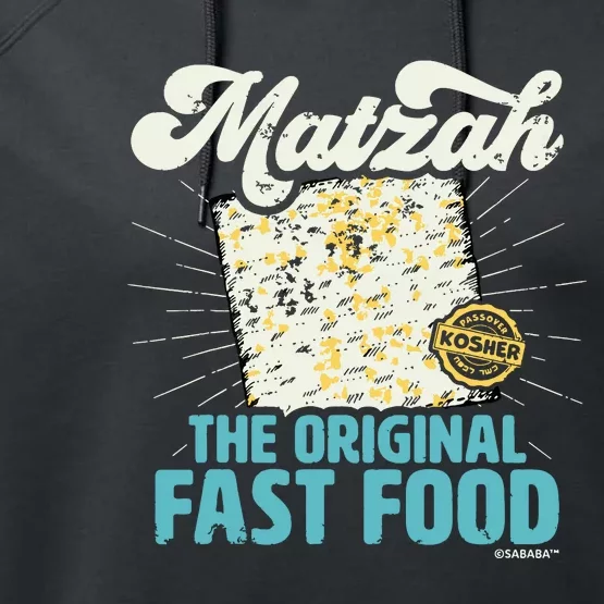 Passover Matzah The Original Fast Food Funny Seder Gift Performance Fleece Hoodie