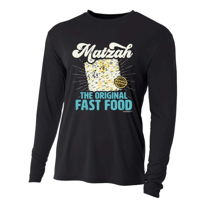 Passover Matzah The Original Fast Food Funny Seder Gift Cooling Performance Long Sleeve Crew