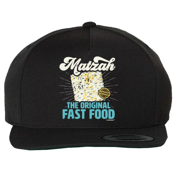 Passover Matzah The Original Fast Food Funny Seder Gift Wool Snapback Cap