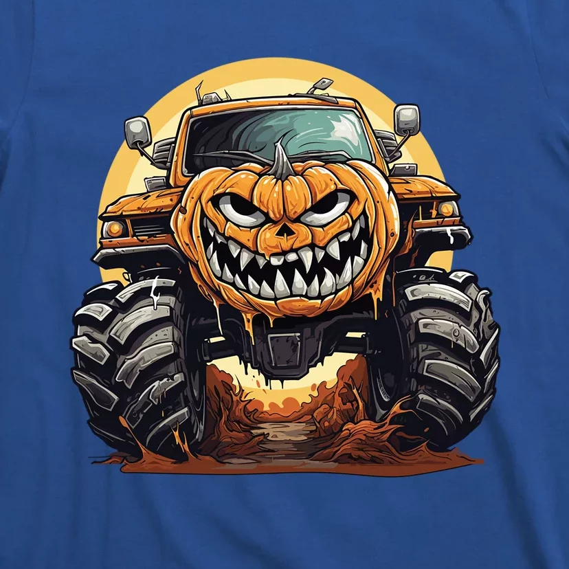 Pumpkin Monster Truck Halloween And Adults Cool Gift T-Shirt