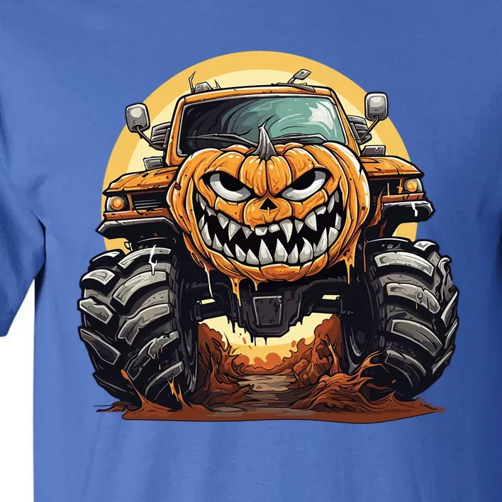 Pumpkin Monster Truck Halloween And Adults Cool Gift Tall T-Shirt