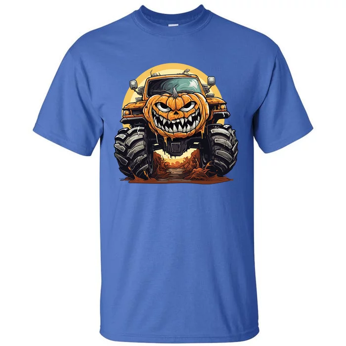 Pumpkin Monster Truck Halloween And Adults Cool Gift Tall T-Shirt