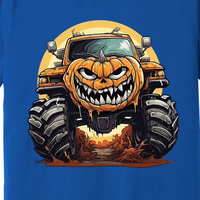 Pumpkin Monster Truck Halloween And Adults Cool Gift Premium T-Shirt