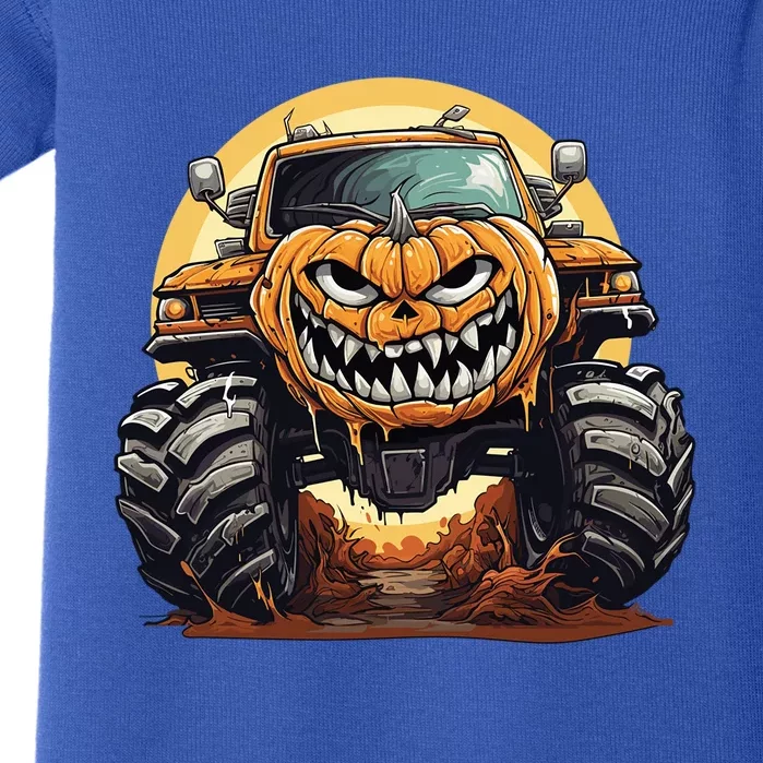 Pumpkin Monster Truck Halloween And Adults Cool Gift Baby Bodysuit