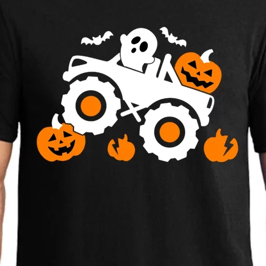 Pumpkin Monster Truck Halloween Ghost Gift Pajama Set