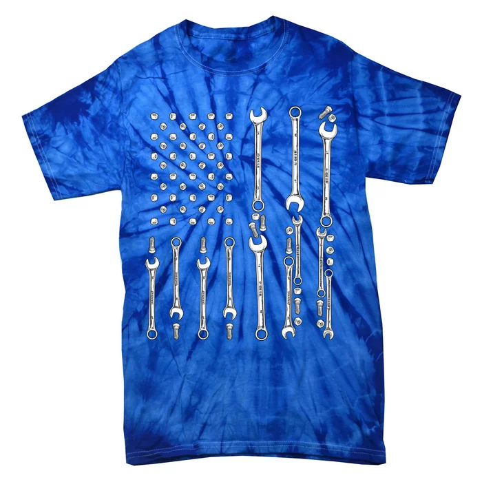 Patriotic Mechanic Tools Independence Day Usa Flag Gift Tie-Dye T-Shirt